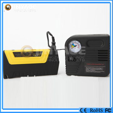 New product 12v portable car battery jump starter with safety hammer and air comprssor