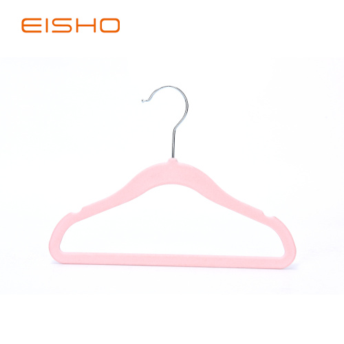 EISHO Pink Velvet Flocked Baby Hangers