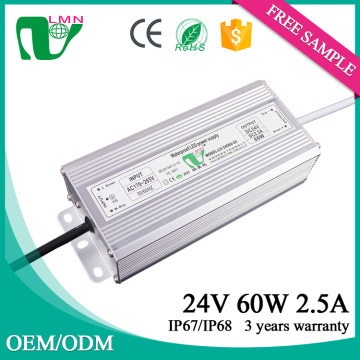 24V 60W waterproof constant voltage led driver