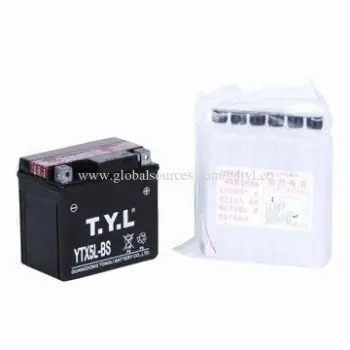 Motorcycle battery with 12V/5Ah, modeled as YTX5L-BS