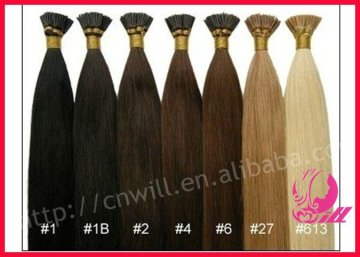 Colorful remy 1g stick tip hair extensions Brazilian Hair Virgin Human Hair Extension Pre-bonded Sticker Hair Extension