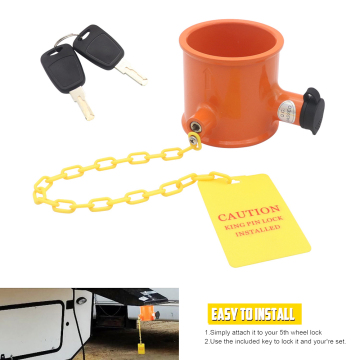 Fifth Wheel Lock Cylinder with Anti-theft Trailer Lock and Warning Sign