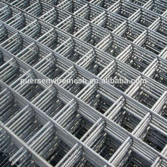 Cold ribbed concrete reinforcing steel mesh panel