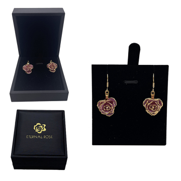 Small Light Gold Plated Rose Flower Pendant Earrings: A Creative Jewelry Gift