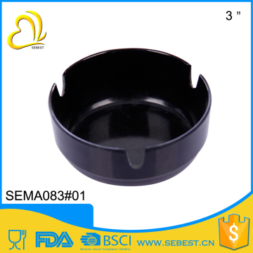 Hot wholesale portable custom size black melamine plastic ashtrays