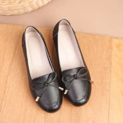 Middle aged Spring and Autumn Comfortable Leather Shoes