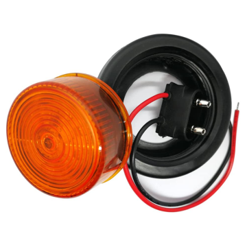 2" Round 9 LED Universal Side Marker Clearance Light 12-24V Amber/Red for Truck Boat Trailer RV