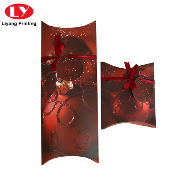 Custom Printing Christmas Red Paper Pillow Box Packaging