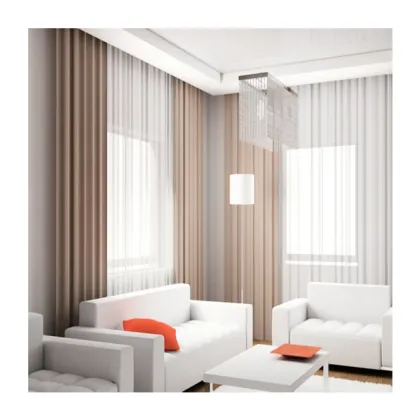 High-Quality 100% Polyester Curtains: Soundproof Rod Drapes for Hotels, Offices, Restaurants, and Living Rooms