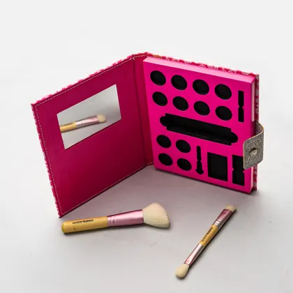Pink Empty Eyeshadow Palette Magnetic Paper Packaging Box