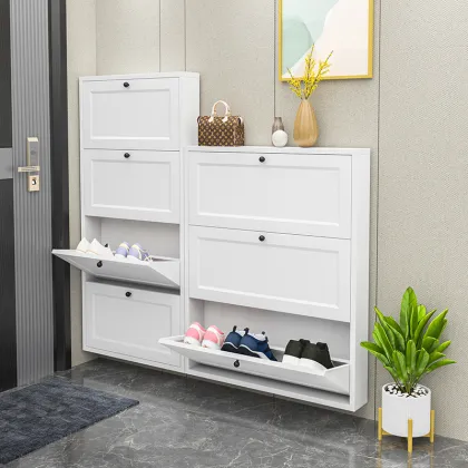 Luxury Modern Metal Home Entrance Shoe Rack Storage Cabinet