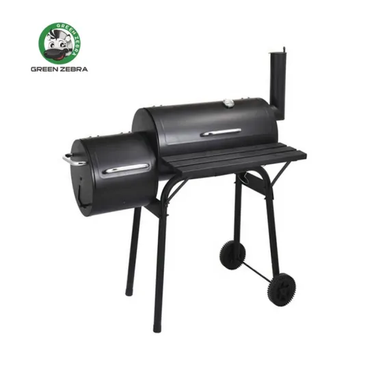 Large Patio Garden Barbecue: Mother and Son Oil Drum smoker, Big BBQ Grill, Outdoor Trolley & Chimney Kit