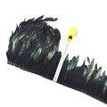 wholesale 5-10yards Dark Green Rooster Trims Feather Fringe diy needlework feathers for crafts decor feathers for jewelry making