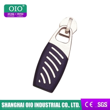 Platinum metal color zipper slider with fashion pull for garments & handbags