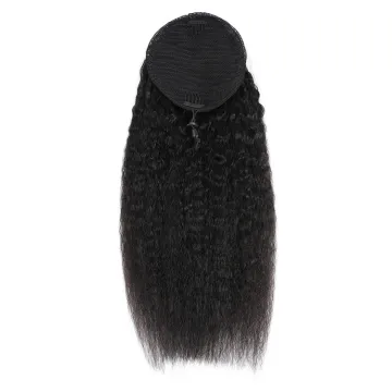 100 Human Hair Drawstring Ponytail, Kinky Straight Drawstring Ponytail Human Hair, Drawstring Ponytail for Black Women
