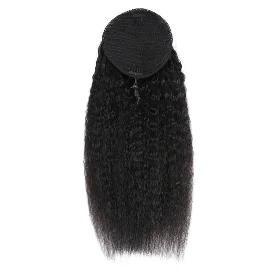 100 Human Hair Drawstring Ponytail, Kinky Straight Drawstring Ponytail Human Hair, Drawstring Ponytail for Black Women