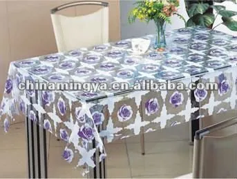 Square PVC Tablecloth Plastic Transparent Printed Tablecloth