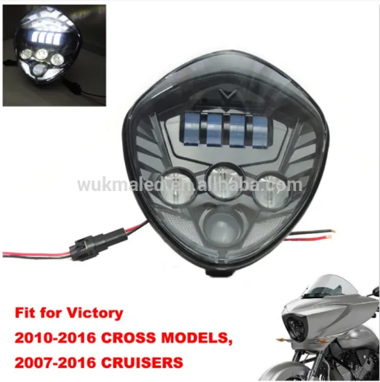 Bullet Style Headlight- Polaris Victory Motorcycle LED Headlights Kit Cross Country Magnum 8 Ball