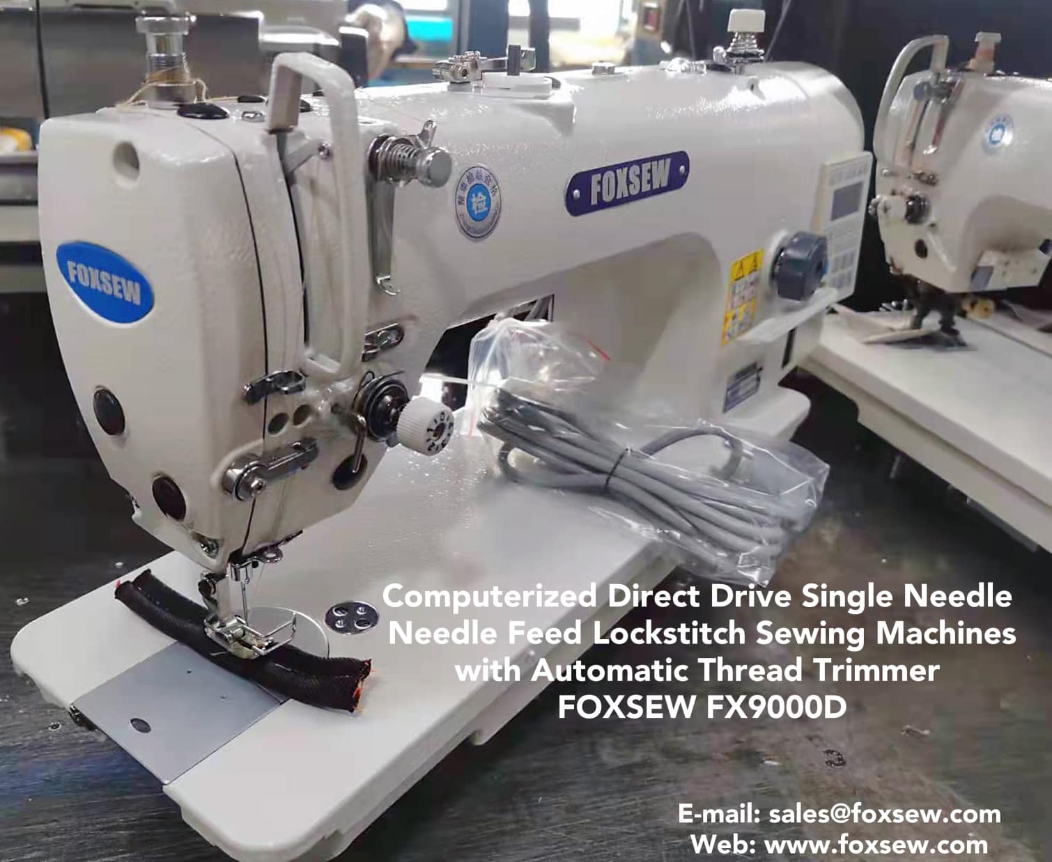 Single Needle Needle Feed Lockstitch Sewing Machines FOXSEW FX9000D -2