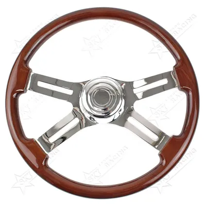 18 Inch Wooden Tractor-Trailer Semi Truck Steering Wheel for Freightliner Kenworth Peterbilt