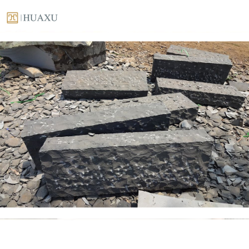 Huaxu China Black Basalt Rough-picked Natural Stone Palisades Wall Fencing
