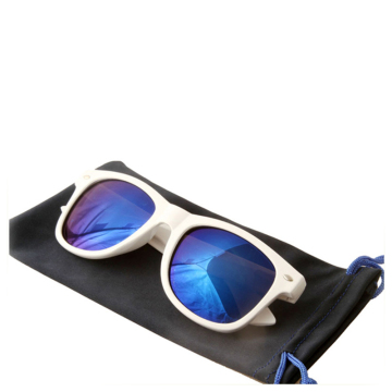 Weiße Sonnenbrille mit blauem Spiegelobjektiv - Blaue Spiegelbeschichtung Sonnenbrille