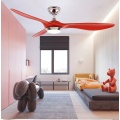 Ventilateur de plafond de couleur argent et rouge avec lumière