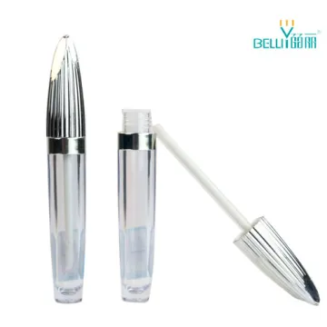 white plastic  transparent tubes empty lip gloss tube  with brush