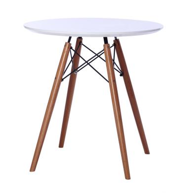 Round MDF top dining table wood base