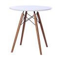 Round MDF top dining table wood base