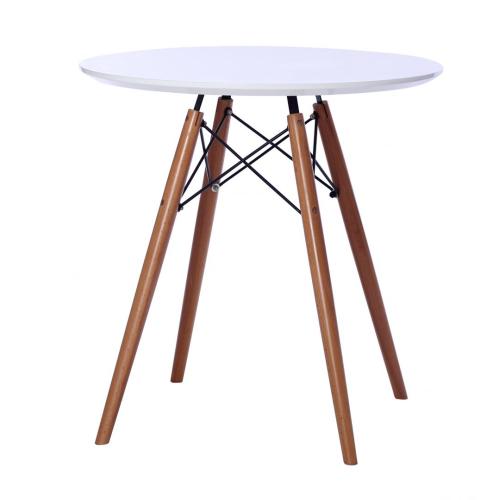 Round MDF top dining table wood base