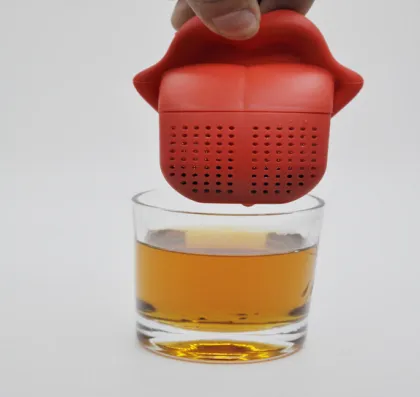 2016 Latest Fashion Loose leaf Tea infuser Red Tongue Silicone Tea Strainer