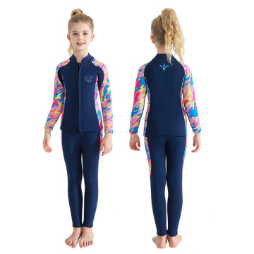 Kids Neoprene Diving Suit with Long Sleeve Split and 2.5MM Coldproof Warm Fabric