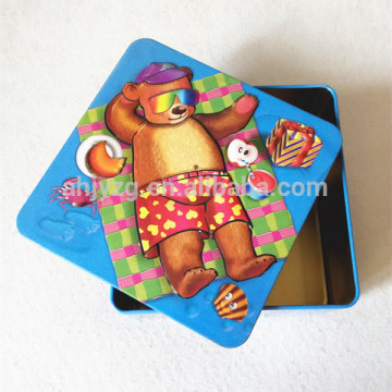 metal square food packaging box with emboss printing