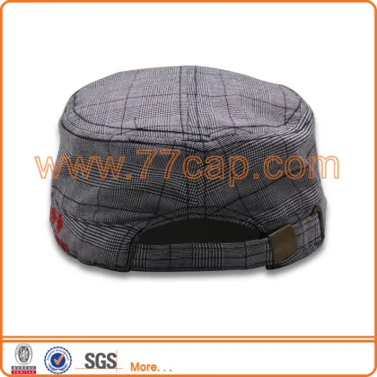 good quality military hat with Scottish fabric
