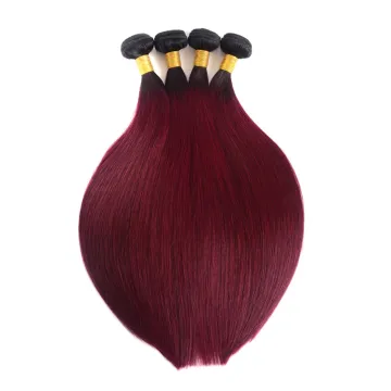 Cheap 1B/Burgundy Ombre Malaysian Hair Weave Bundles Ombre Human Hair Extensions Weft