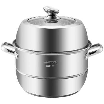Hot Sale Kitchen Double -Layer 32 Cm Makanan Steamer Pot Set - Stainless Steel dengan Tutup Kaca