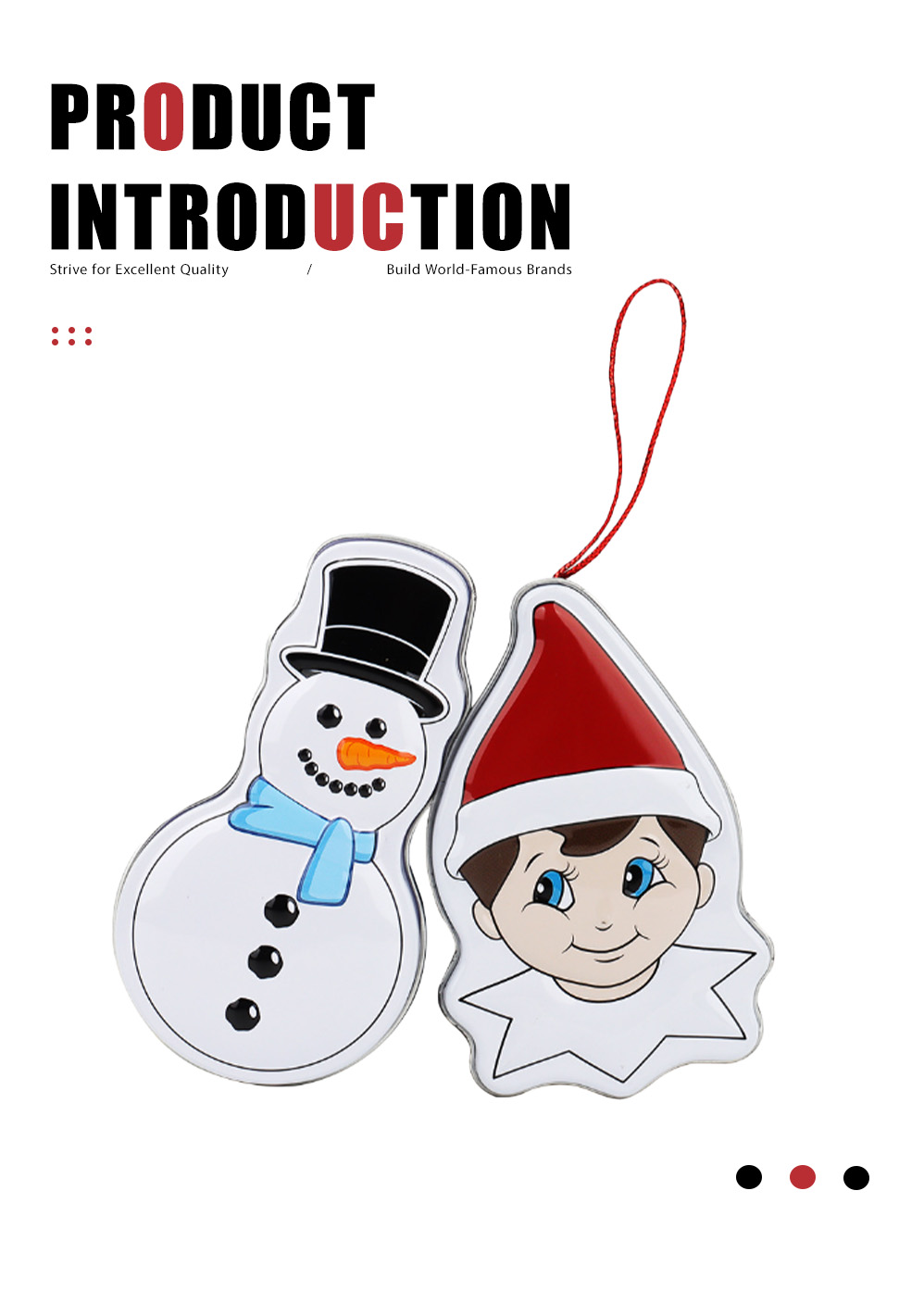 Small special‑shaped snowman pendant tin box-X