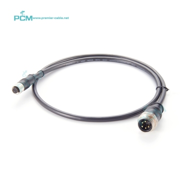 DeviceNet Cable Set: 7/8'' 5Pin Male to M12 A-Coded 5 Pin Female Minifast Connector, 1 Meter