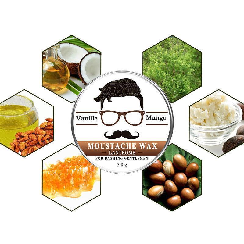 Natural Conditioning Softener Beeswax Moustache Wax Conditioner Leave in Beard Beard Aftershave Balm For Men 30g Styling B8S4