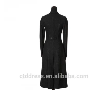 2015 new style 100% cashmere black coat 2015 women fashion clothing