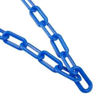 8mm PE Red/White Yellow/Black Color Plastic Safety Chain - 25 Meter Plastic Link Chain