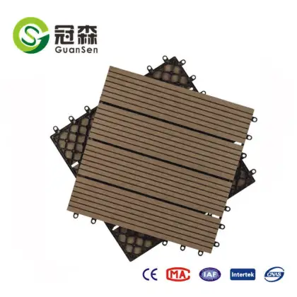 Wood and Cork Laminated Deck Covering Engineering - Wood Plastic Composite WPC Floor