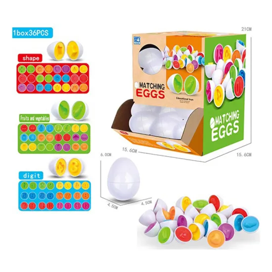 STEM Montessori Toys: $1 Dollar Promotion - Color Shape Recognition Sorter Puzzle Easter Eggs & Sensory Learning Tools