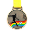 Custom polished metal enamel running medal