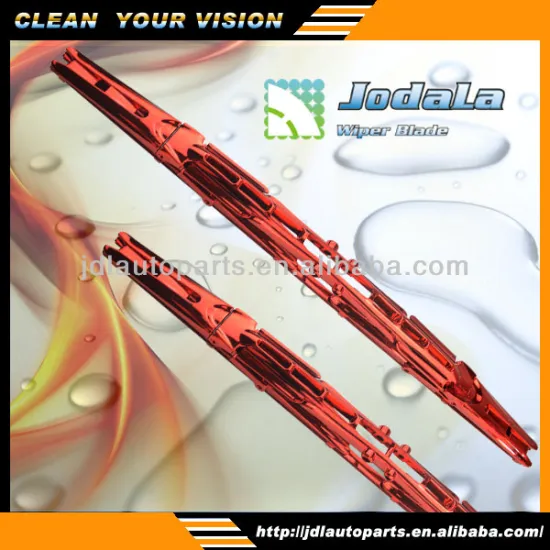Chromed colorful double windshield wiper blade