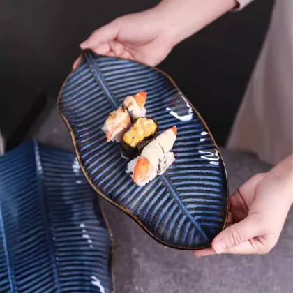 Nordic Banana Leaf Porcelain Tableware for Hotels and Restaurants