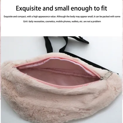Crossbody Plush Bag Waist Bag Outdoor Travel Camping Bag