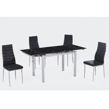 elegant black dining chairs leather dining chair black