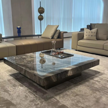 2024 Italian Minimalist Luxury Rock Plate Coffee Table